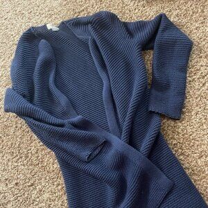 Thick Knit Navy Blue Cardigan
